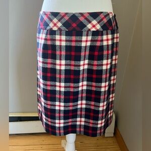 Talbots Plaid Wool Blend Lined Pencil Skirt
